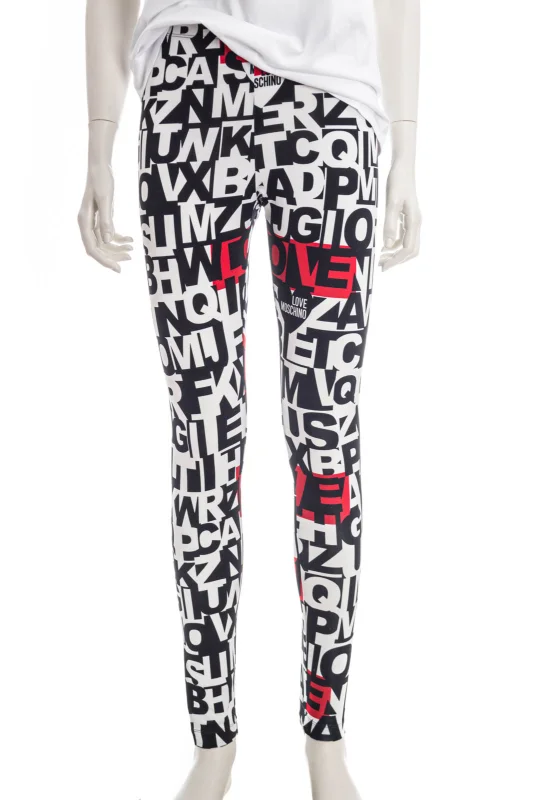LOVE MOSCHINO Leggings BLACK & WHITE LEGGINGS