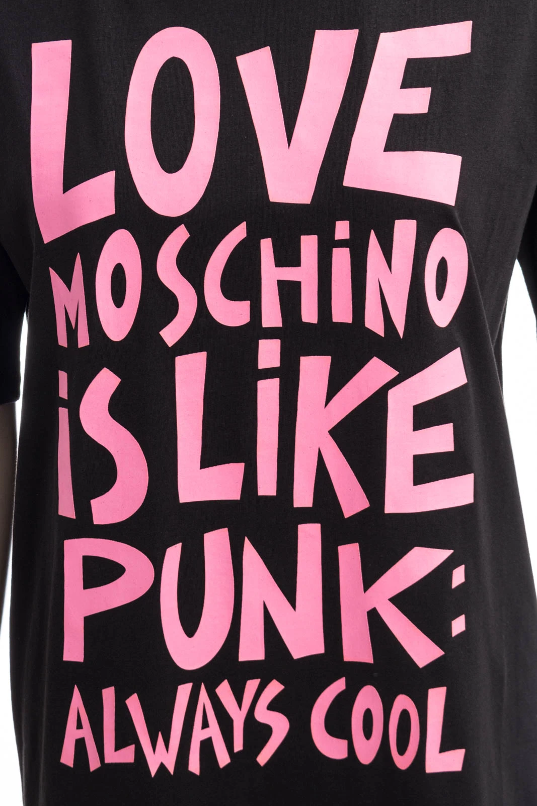 LOVE MOSCHINO Kleid LM JRSY PUNK SLOGAN TEE DRESS – Bild 3