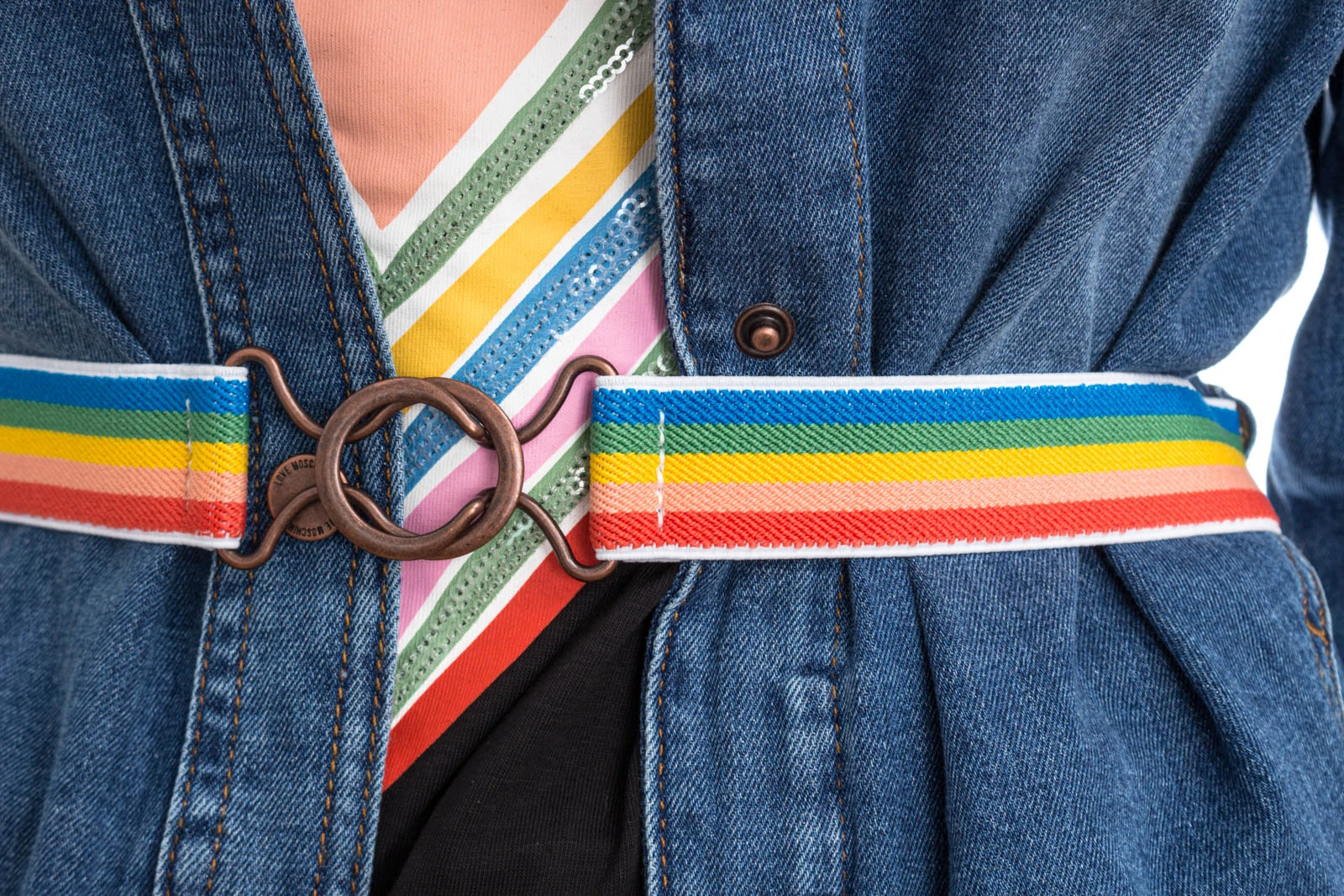 LOVE MOSCHINO Jeansjacke RAINBOW JACKET – Bild 4