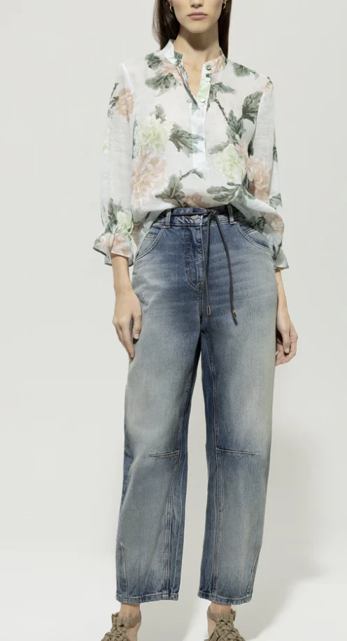 Ramie-Bluse FLOWER PRINT – Bild 2