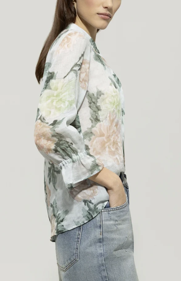 Ramie-Bluse FLOWER PRINT – Bild 3