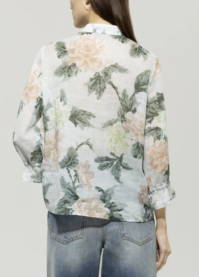 Ramie-Bluse FLOWER PRINT – Bild 4