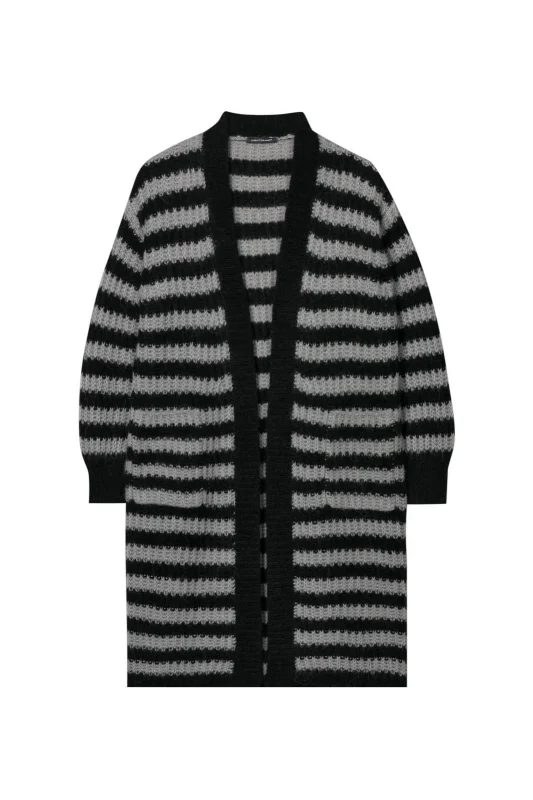 Longcardigan mit Streifen