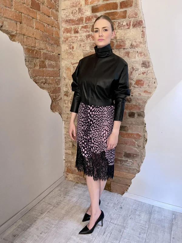 MCQ ALEXANDER MCQUEEN Ledercape TOP LAMB SKIN