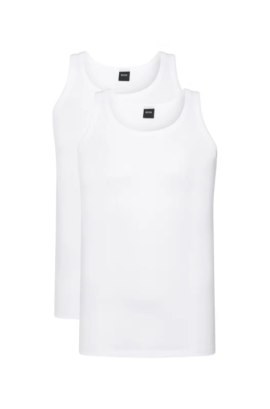 BOSS Tanktop mit Rundhalsausschnitt im Doppelpack