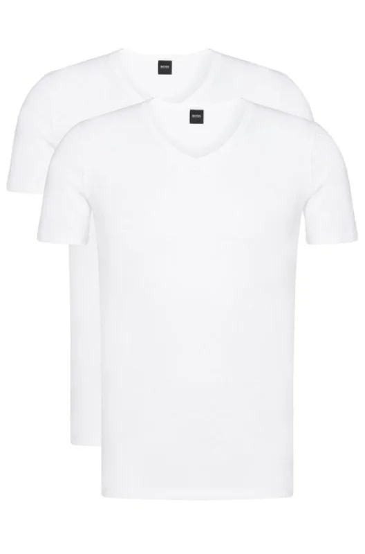 BOSS Shirt mit V-Ausschnitt im Doppelpack