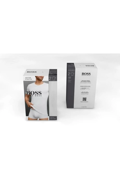 BOSS Shirt mit V-Ausschnitt im Doppelpack – Bild 3