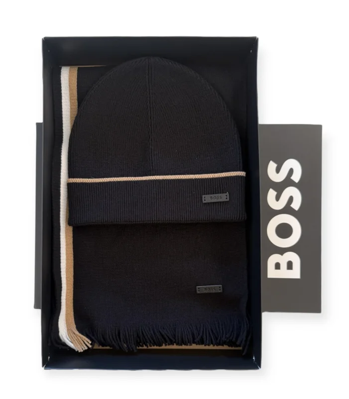BOSS HBB Geschenk-Set mit Schal und Mütze HENZO