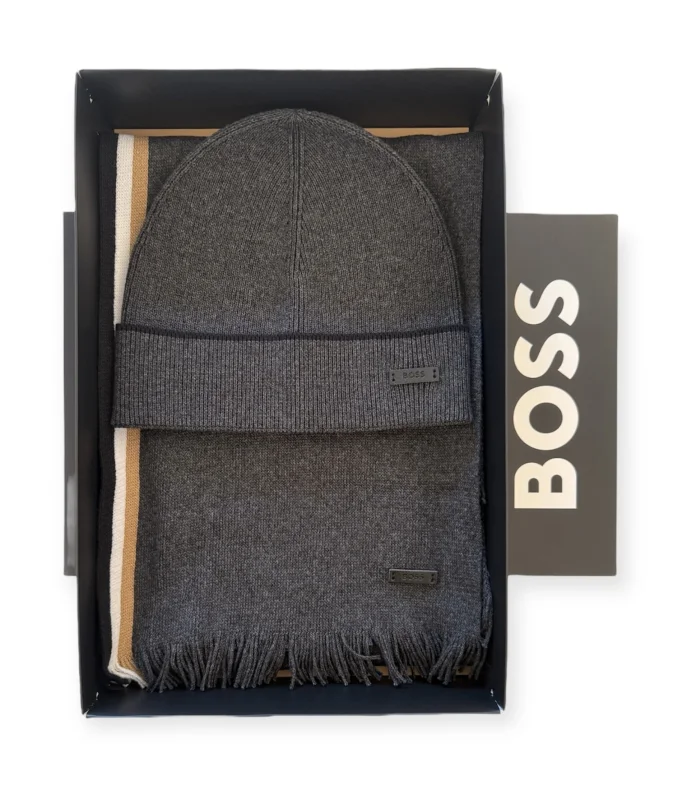 BOSS HBB Geschenk-Set mit Schal und Mütze HENZO