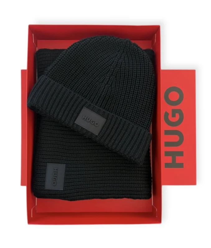 HUGO Geschenk-Set mit Schal und Mütze ZAGO