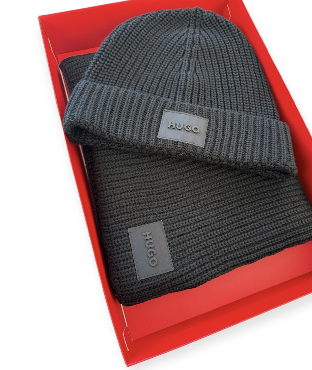 HUGO Geschenk-Set mit Schal und Mütze ZAGO – Bild 2
