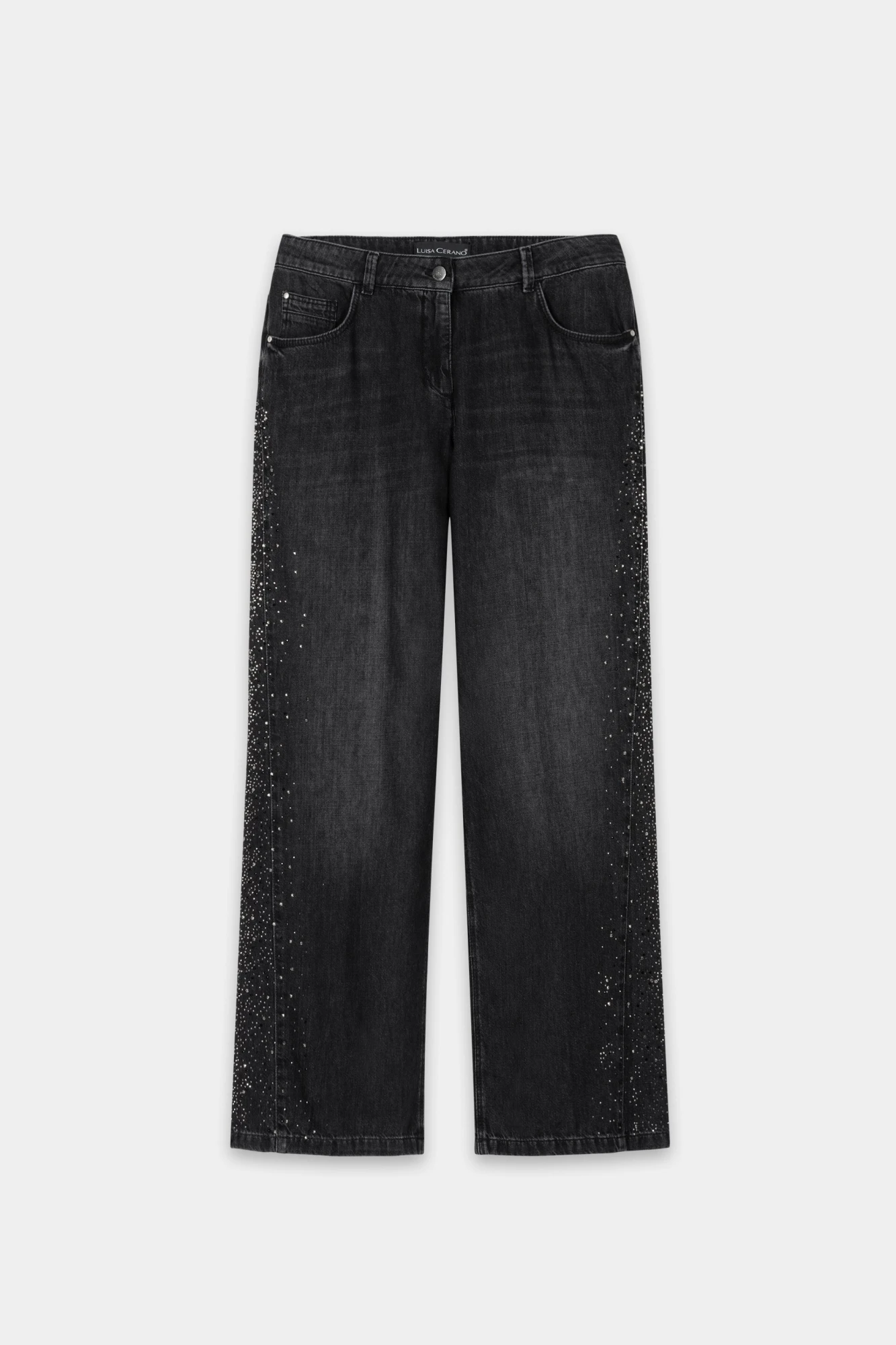 LUISA CERANO Jeans WIDELEG-BLACK-DENIM – Bild 5