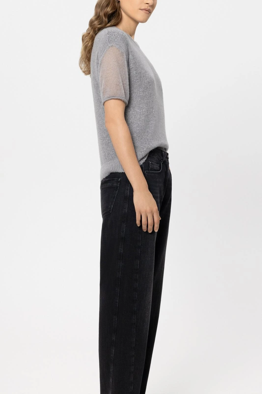 LUISA CERANO Kurzarm-Pullover PAILLETTEN – Bild 2