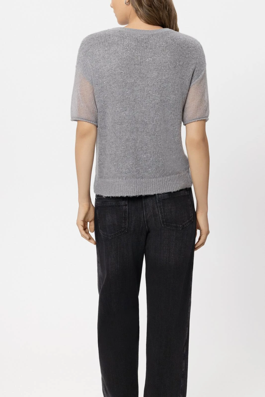 LUISA CERANO Kurzarm-Pullover PAILLETTEN – Bild 3