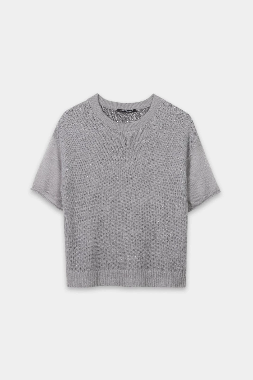 LUISA CERANO Kurzarm-Pullover PAILLETTEN – Bild 5